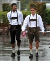 1. Fussball Bundesliga : Breno, Rafinha (v. li., FC Bayern Muenchen)