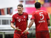 Fussball 1. Bundesliga Saison 14/15: JUBEL Bastian Schweinsteiger (FC Bayern Muenchen)