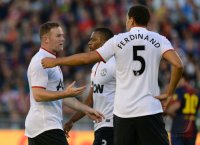 FUSSBALL International: Wayne Rooney, Patrice Evra, Rio Ferdinand (v. li., Manchester United FC)