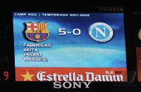 FUSSBALL International 2011/2012 :  Anzeigentafel im Stadion Nou Camp