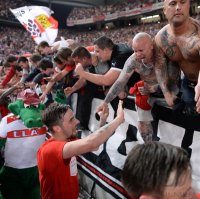 FUSSBALL DFB POKAL  Saison 2012/2013: JUBEL Martin Harnik (VfB Stuttgart)