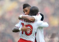 FUSSBALL SERIE A:  JUBEL Clarence Seedorf, Kevin Prince Boateng (v. li., AC Mailand)