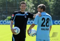 2. Fussball Bundesliga: Benjamin Lauth, Daniel Halfar (v. li., 1860 Muenchen)