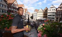 Basketball 1. Bundesliga 19/20  Teamvorstellung Walter Tigers Tuebingen auf dem Rathausbalkon