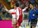 Fussball 1. Bundesliga Bayern-Stuttgart, Hleb und Ballack geraten aneinander