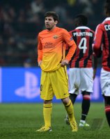 FUSSBALL INTERNATIONAL CHL ACHTELFINALE 12/13: Lionel Messi (Barca) enttaeuscht