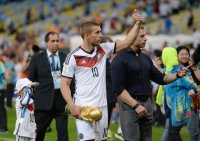 FUSSBALL WM 2014, FINALE: JUBEL Lukas Podolski (Deutschland)