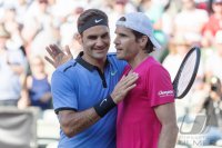 Tennis MercedesCup Stuttgarter Weissenhof: Roger Federer (Schweiz) / Tommy Haas (Deutschland)