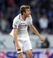 Fussball 1. Bundesliga : JUBEL Thomas Mueller (FC Bayern Muenchen)