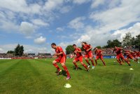 Fussball 1. Bundesliga :  Franck Ribery, Daniel van Buyten (v. li., FC Bayern Muenchen)