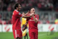 FUSSBALL International CHL 09/10: Franck Ribery, Hamit Altintop (v. re., FCB)