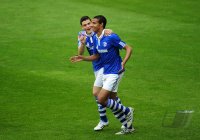Fussball 1. Bundesliga :  JUBEL Kyriakos Papadopoulos, Joel Matip (v. li., FC Schalke 04)