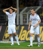 Fussball 1. Bundesliga : Mario Gomez, Ivica Olic (v. li., FC Bayern Muenchen)