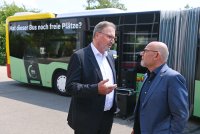 Verkehrsminister Winfried Hermann (Die Gruenen) bei der Firma Moby - mobility for you