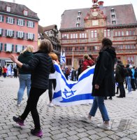 Juedisches Gebet zum Sabbat auf dem Marktplatz in Tuebingen