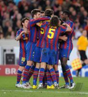 FUSSBALL  International CHL 09/10 : Barca Jubel