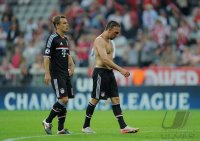 Fussball CHL  Saison 2011/2012:  Franck Ribery (FC Bayern Muenchen) und Rafinha (FC Bayern Muenchen)