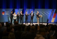 Wahlkampftour mit Kanzlerkandidat der Union, Friedrich Merz