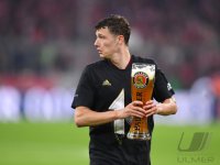 Fussball 1. Bundesliga Saison 21/22: JUBEL FC Bayern Muenchen feiert die 32. Meisterschaft