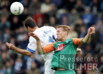 Fussball 1. Bundesliga: Bochum - Bremen, Zweikampf