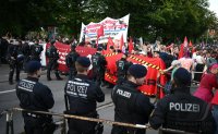 Gegendemo zum Streitgespraech OB Palmer und AfD Landesvorsitzender Frohnmaier in Tuebingen
