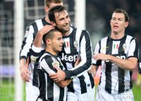 FUSSBALL SERIE A: Giovinco Sebastian, Vucinic Mirko und Stephan Lichtsteiner  (v. li., Juventus Turin)