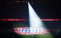 Fussball 1. Bundesliga Saison 14/15: Laser Show in der Allianz Arena