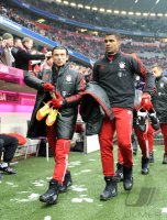 Fussball 1. Bundesliga, Saison 2011/2012:  Danijel Pranjic (li.) mit Breno  (FC Bayern Muenchen)