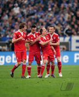 Fussball 1. Bundesliga: Holger Badstuber, Diego Contento, Franck Ribery, Ivica Olic (v.li., FCB)