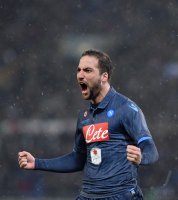 FUSSBALL Coppa Italia Halbfinale 14/15: JUBEL Gonzalo Higuain (SSC Neapel)