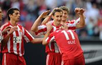 Fussball Supercup: Jose Ernesto Sosa, Miroslav Klose, Ivica Olic, Thomas Mueller (v. li., FC Bayern Muenchen)