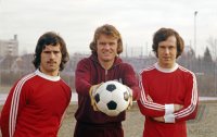 Fussball Training FC Bayern: Mueller, Maier, Beckenbauer