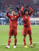 Fussball 1. Bundesliga, Saison 2012/2013:  Mario Gomez und Dante  (v.li., FC Bayern Muenchen)