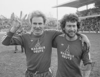 Fussball 1. Bundesliga Gladbach-Muenchen: Rummenigge, Breitner