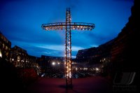 Rom Karfreitag;  Uebersicht Via Crucis am Kolosseum