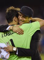 FUSSBALL International COPA DEL REY 13/14: Cristiano Ronaldo (Real Madrid) und Torwart Iker Casillas (Real Madrid)