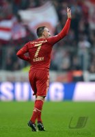 Fussball 1. Bundesliga, Saison 2012/2013:  Jubel nach dem Tor zum 3:0 Franck Ribery  (FC Bayern Muenchen)
