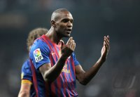 FUSSBALL International  COPA DEL REY  11/12: JUBEL nach dem TOR zum 1:2 durch Eric Abidal (Barca)
