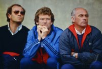 Fussball Braunschweig - Bayern: Hoeness, Coordes, Lattek (Bayern)