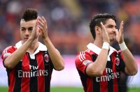 FUSSBALL SERIE A:  Stephan El Shaarawy  und Pato (AC Mailand) klatschen