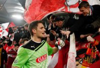 FUSSBALL  DFB Pokal 11/12  Achtelfinale: JUBEL Torwart Sven Ulreich (VfB Stuttgart)