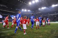 FUSSBALL, DFB Pokal Halbfinale: EINLAUFF beider Teams in die Veltins Arena AUF SCHALKE