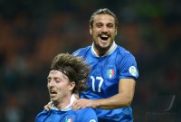 Fussball International WM Qualifikation 2014:  Jubel Riccardo Montolivo und Pablo Osvaldo (v. li., Italien)