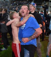 Fussball, 1. Bundesliga  Saison 2014/2015 Relegation: Karlsruher SC - Hamburger SV