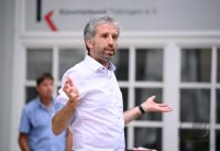 Tuebingen; Einweihung Spielplatz Metzgergasse durch Oberbuergermeister Boris Palmer (Die Gruenen)