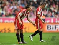 Fussball 1. Bundesliga : Miroslav Klose, Ivica Olic (v. li., FC Bayern Muenchen)