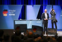 Wahlkampftour mit Kanzlerkandidat der Union, Friedrich Merz