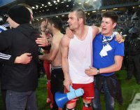 Fussball, 1. Bundesliga  Saison 2014/2015 Relegation: Karlsruher SC - Hamburger SV