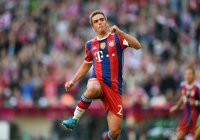 Fussball 1. Bundesliga Saison 14/15: JUBEL Philipp Lahm (FC Bayern Muenchen)