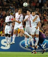 Fussball Champions League  Saison 2011/2012:  Clarence Seedorf, Massimo Ambrosini , Mark Van Bommel, Gennaro Gattuso (v. li., AC Mailand)